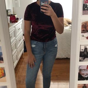 Maroon Velvet Top XS